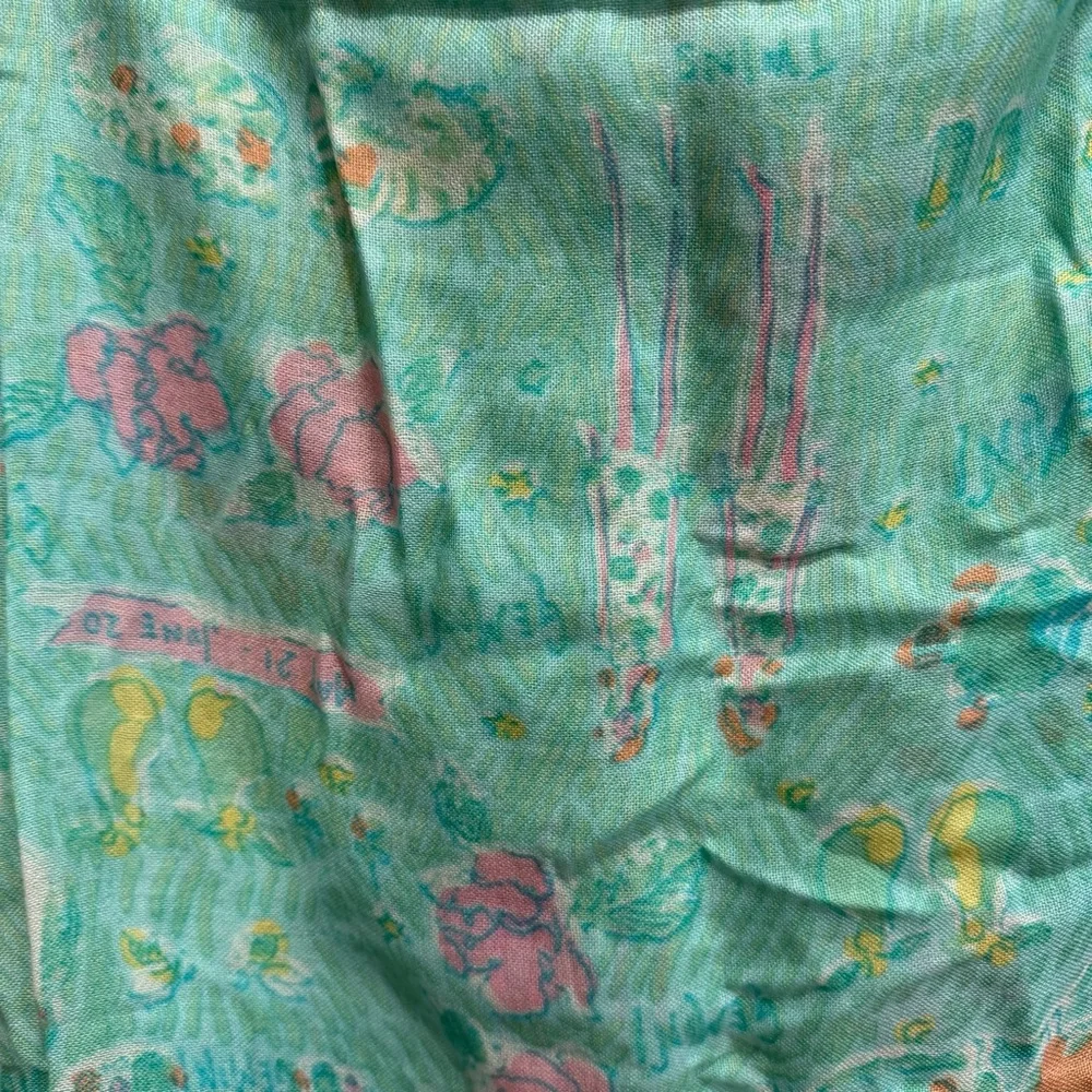 Lilly Pulitzer Murfee Scarf Gemini Print Silk Cashmere Tassel Preppy Zodiac